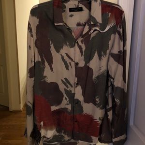 Allsaints Lucerne Hawaiian shirt Medium bird